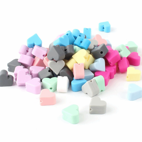 Heart Silicone Beads