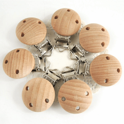 3 Holes Wooden Pacifier Clip