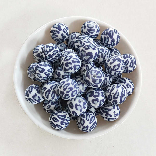12/15mm Leopard Silicone Beads - Round - #4