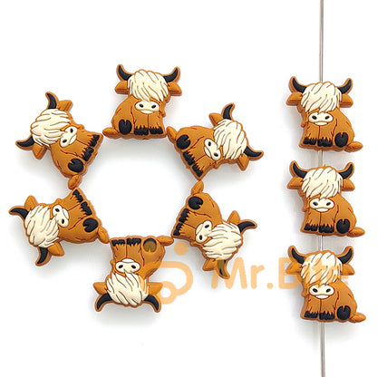 New Highland Cow Silicone Beads