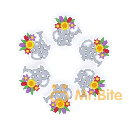 Flower Can Silicone Beads 27*26mm