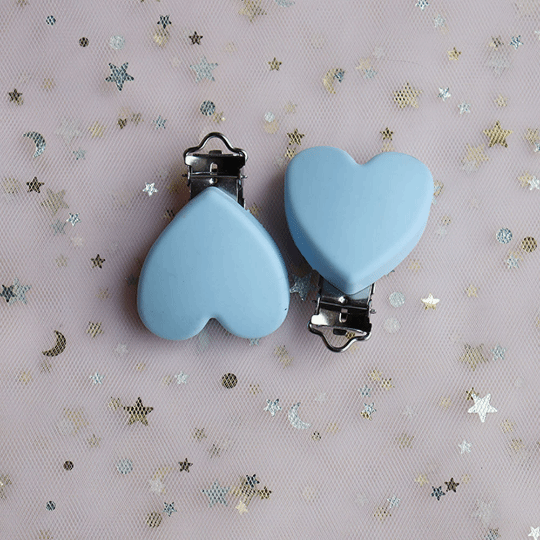 Heart Silicone Pacifier Clips