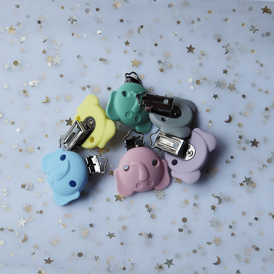 Elephant Silicone Pacifier Clips