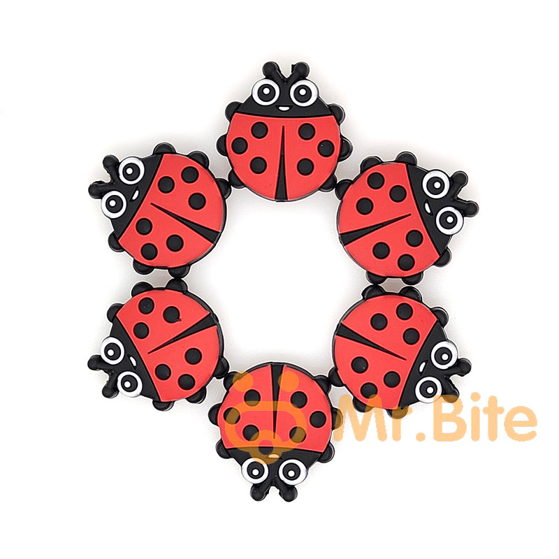 New Ladybug Silicone Beads - 31*32mm