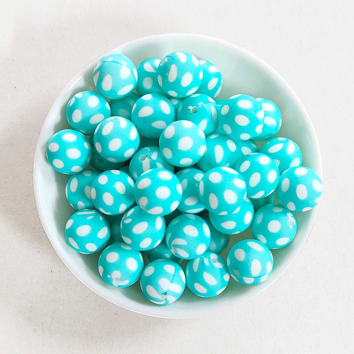 12/15mm Blue Ball Silicone Beads - Round - #54