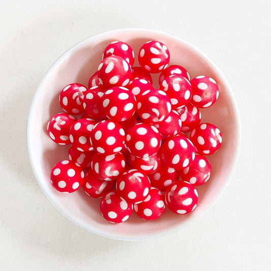 12/15mm Red Ball Silicone Beads - Round - #55