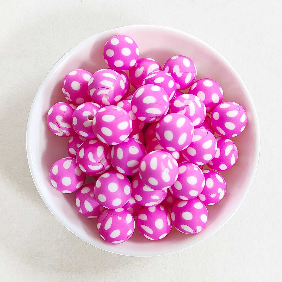 12/15mm Pink Ball Silicone Beads - Round - #58