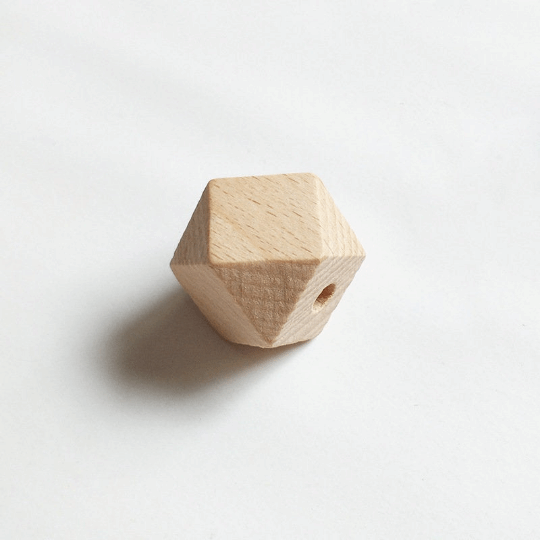 Custom Logo 18mm Beech Hexagon Beads