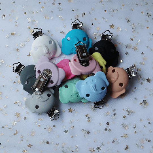 Elephant Silicone Pacifier Clips