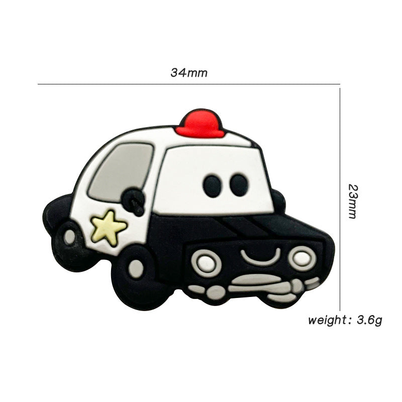 Police Car Silicone Beads - 34*23mm