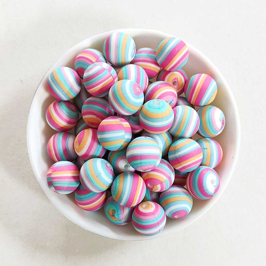 12/15mm Print Silicone Beads - Round - #65