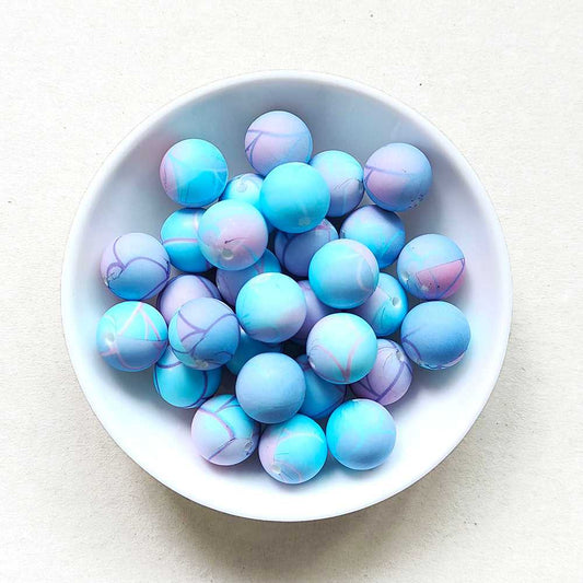 12/15mm Print Silicone Beads - Round - #67