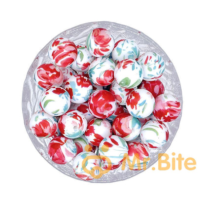 15mm New Print Silicone Beads