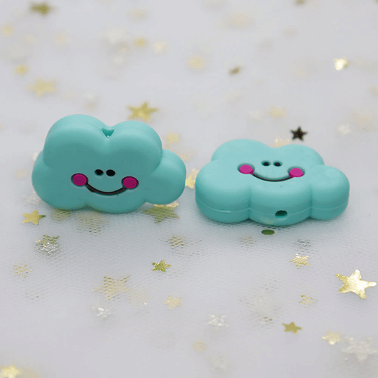 Cute Cloud Silicone Beads 30x20mm