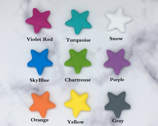 Large Silicone Star Beads