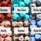 14/17mm Hexagon Silicone Beads #75 - #98