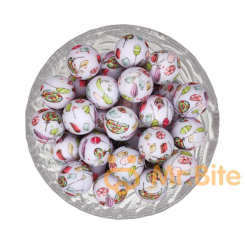 15mm Lollipop Silicone Beads - Round