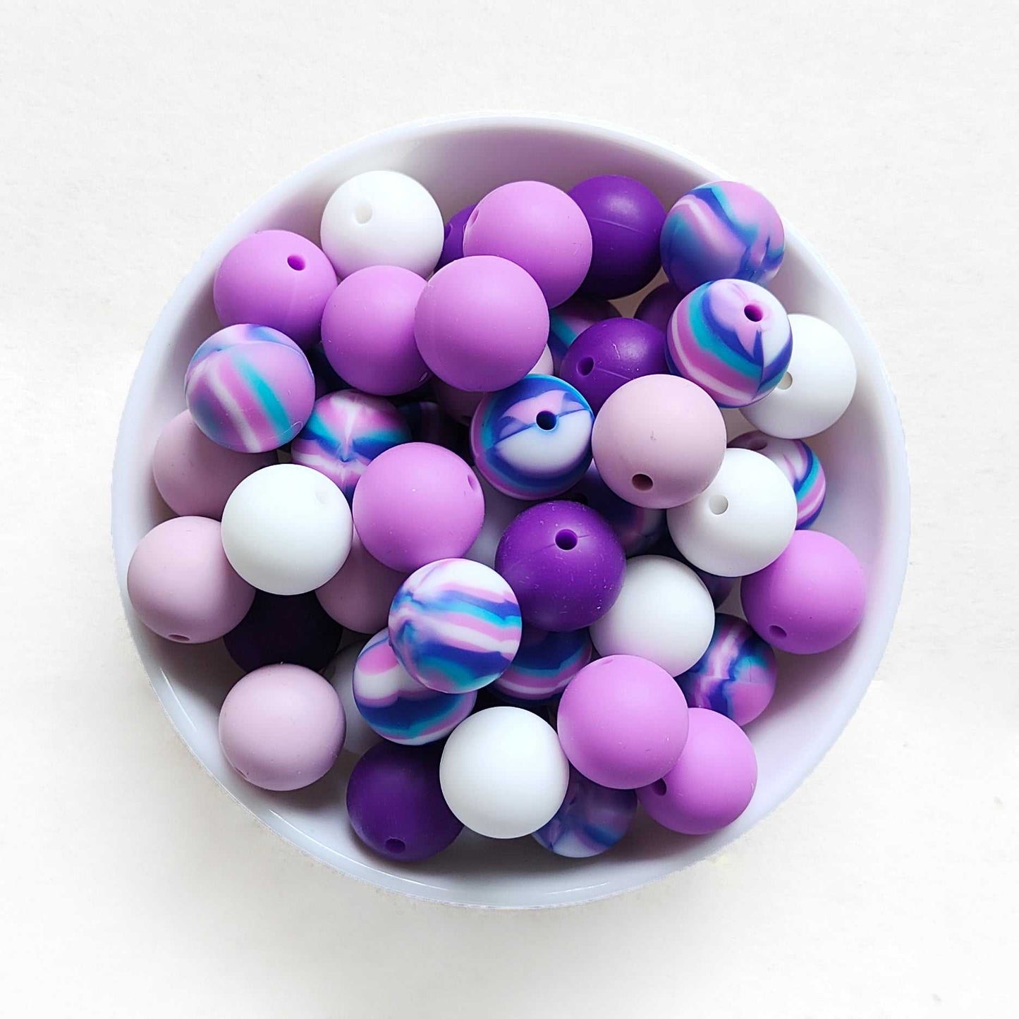 15mm Mix 5 Colors Round Silicone Beads