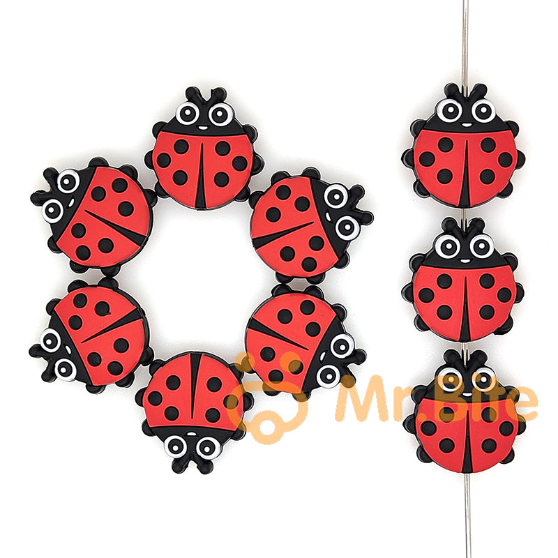 New Ladybug Silicone Beads - 31*32mm
