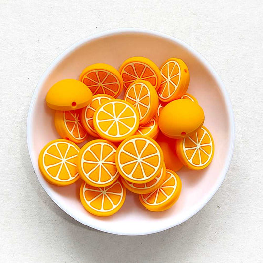 Orange Silicone Beads 22mm