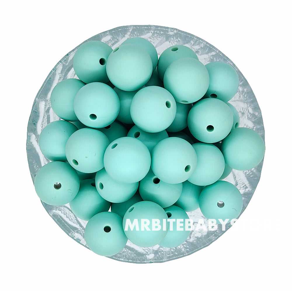 12/15mm - Pale Green Silicone Beads - Round - #93