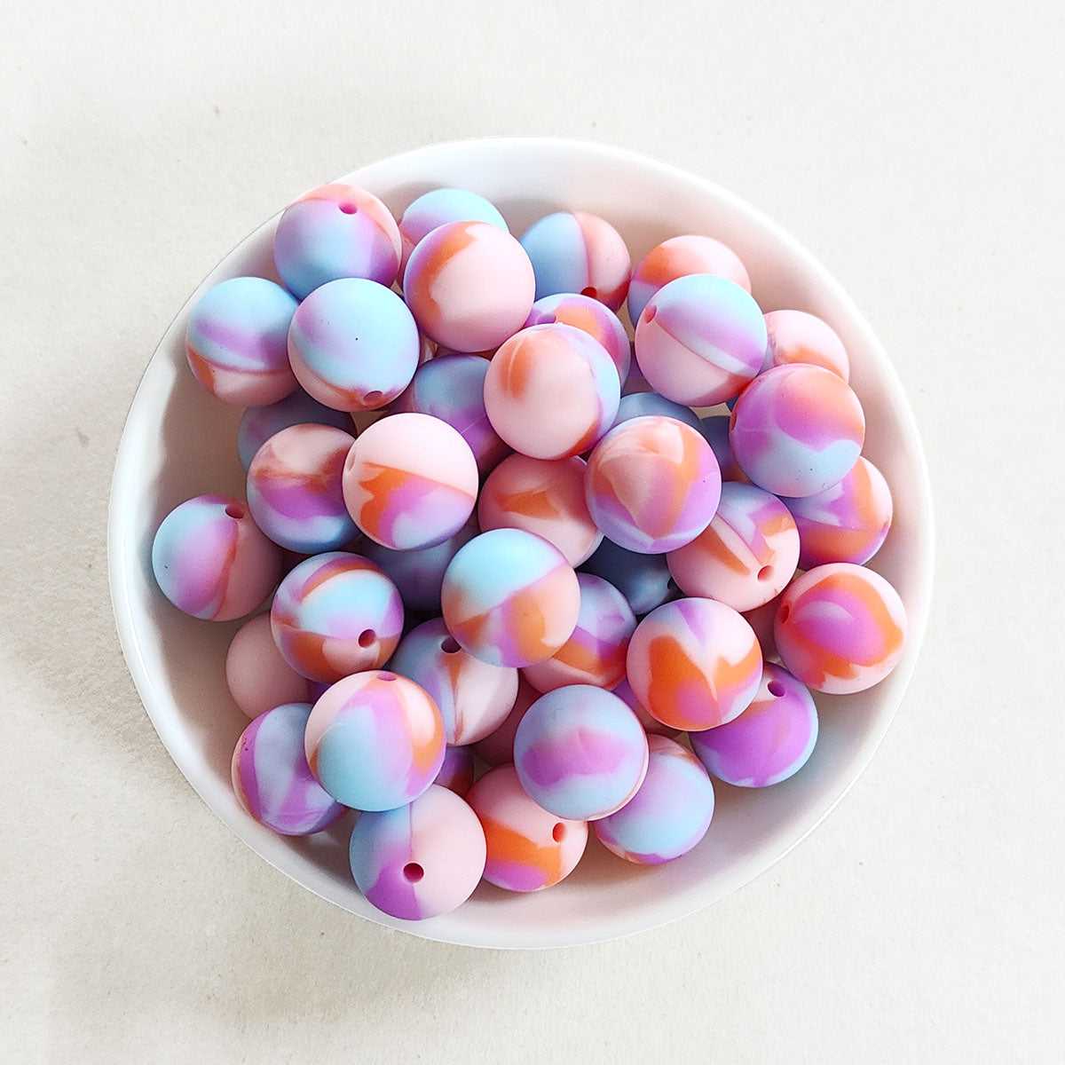 12/15mm Print Silicone Beads - Round - #95