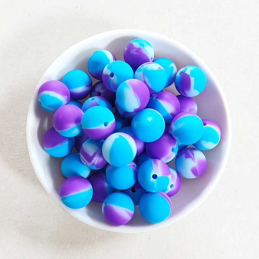 12/15mm Print Silicone Beads - Round - #97