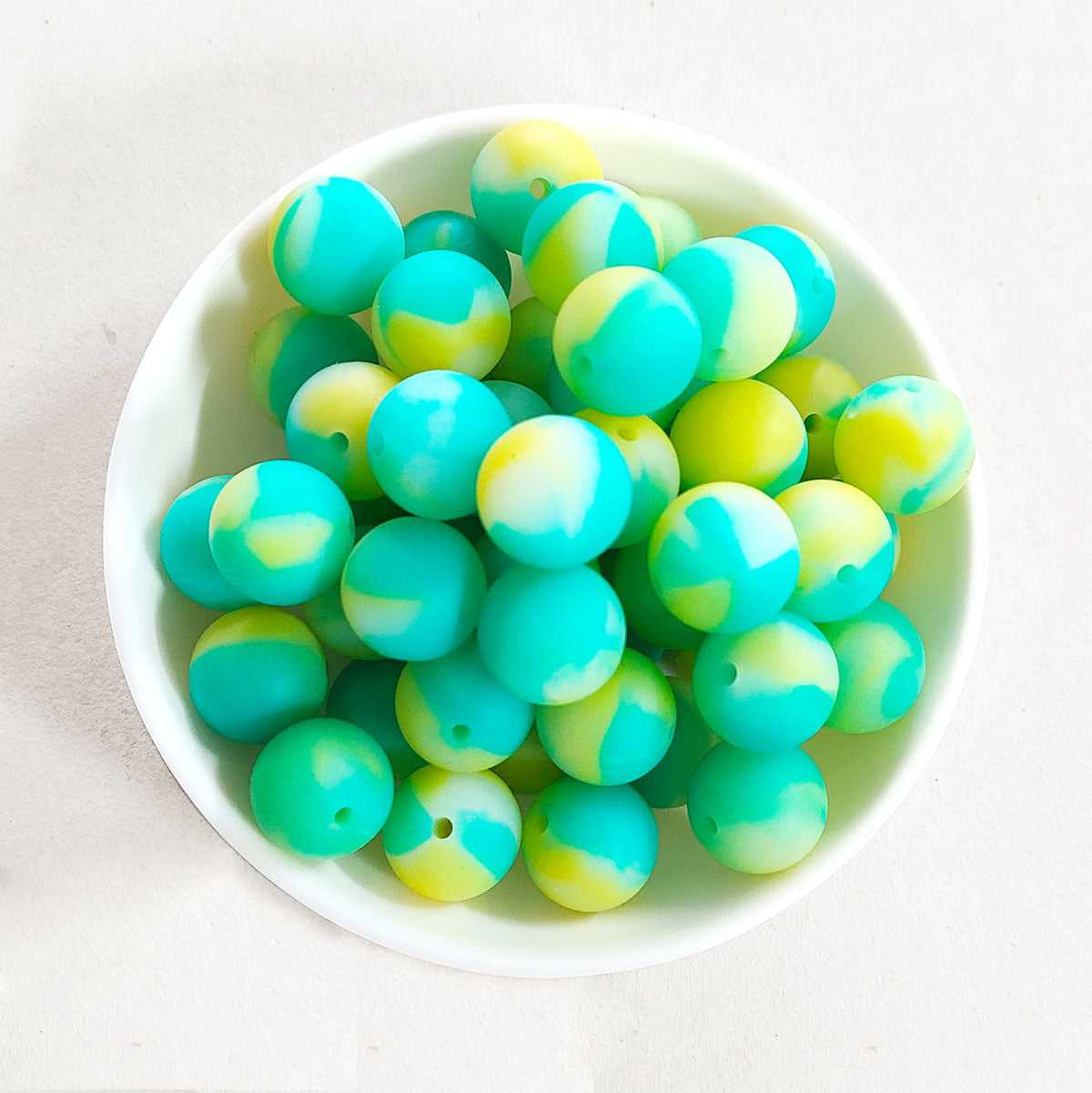 12/15mm Print Silicone Beads - Round - #98