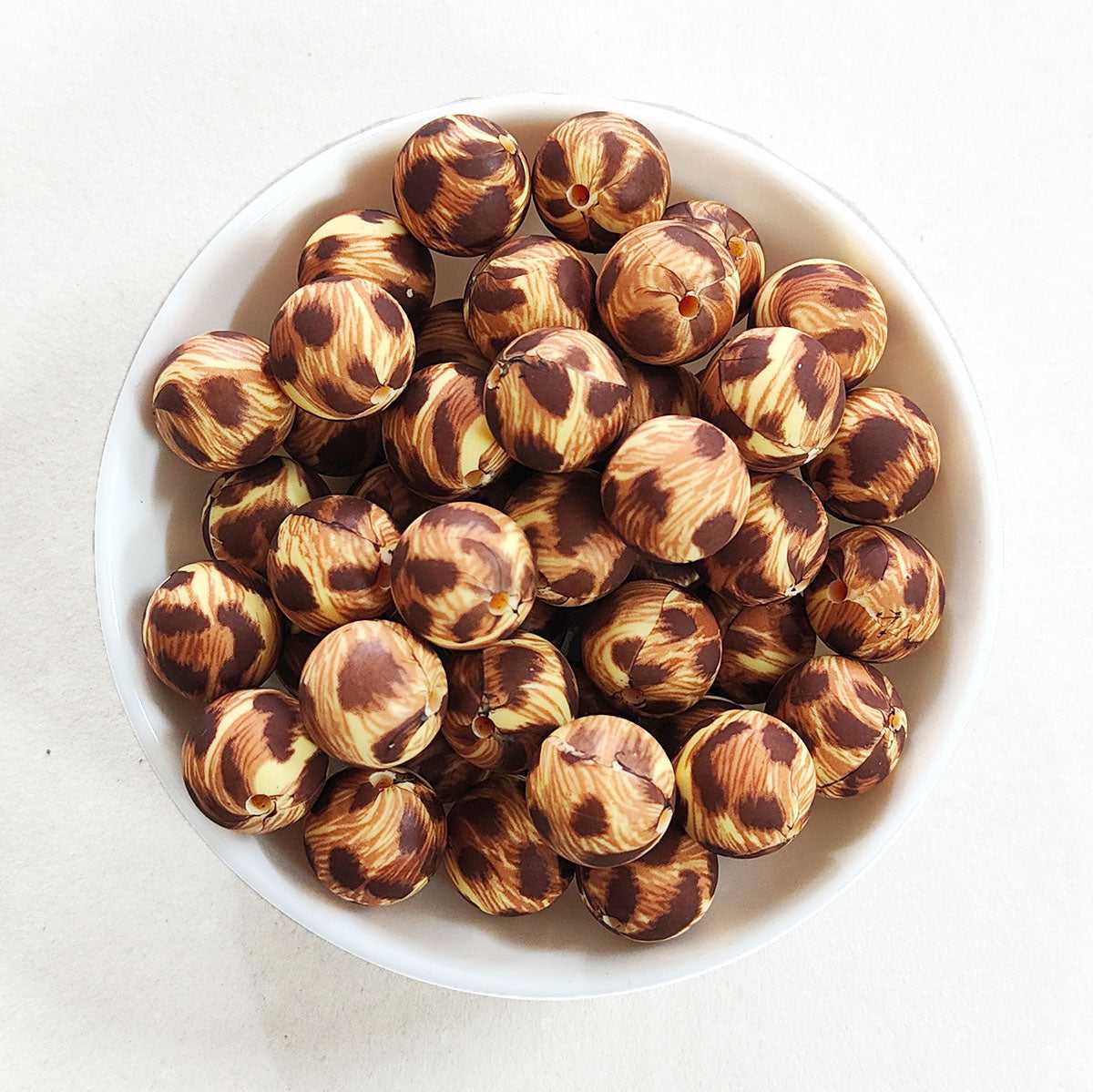 12/15mm Leopard Silicone Beads - Round - #9