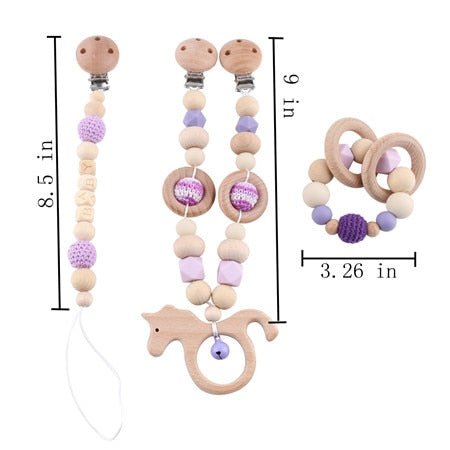 Pram Chain / Pacifier Chain Clips /Rattle Toy Set