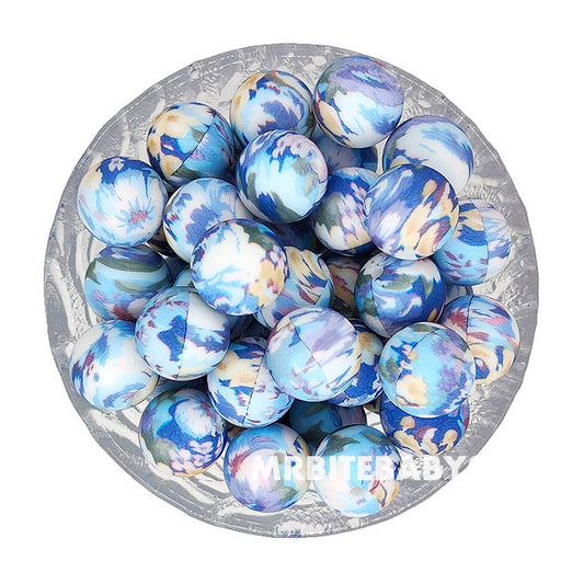 15mm Blue Iris Silicone Beads - Round