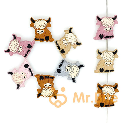 New Highland Cow Silicone Beads