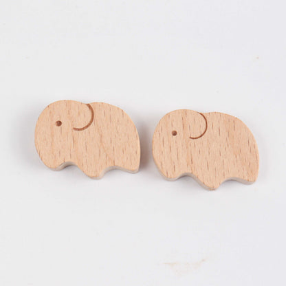 20 Design Engraving Mini Animal Wood Beads