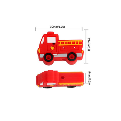 Fire Fighting Truck Silicone Beads - 30*21*8mm