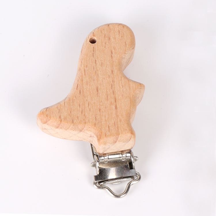 Wooden Animal Pacifier Clip
