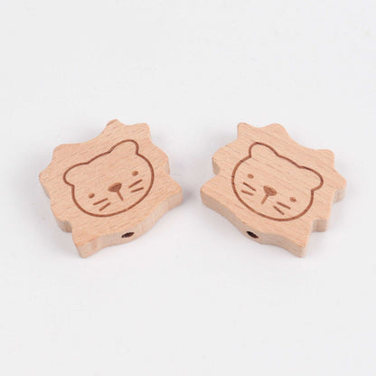 20 Design Engraving Mini Animal Wood Beads