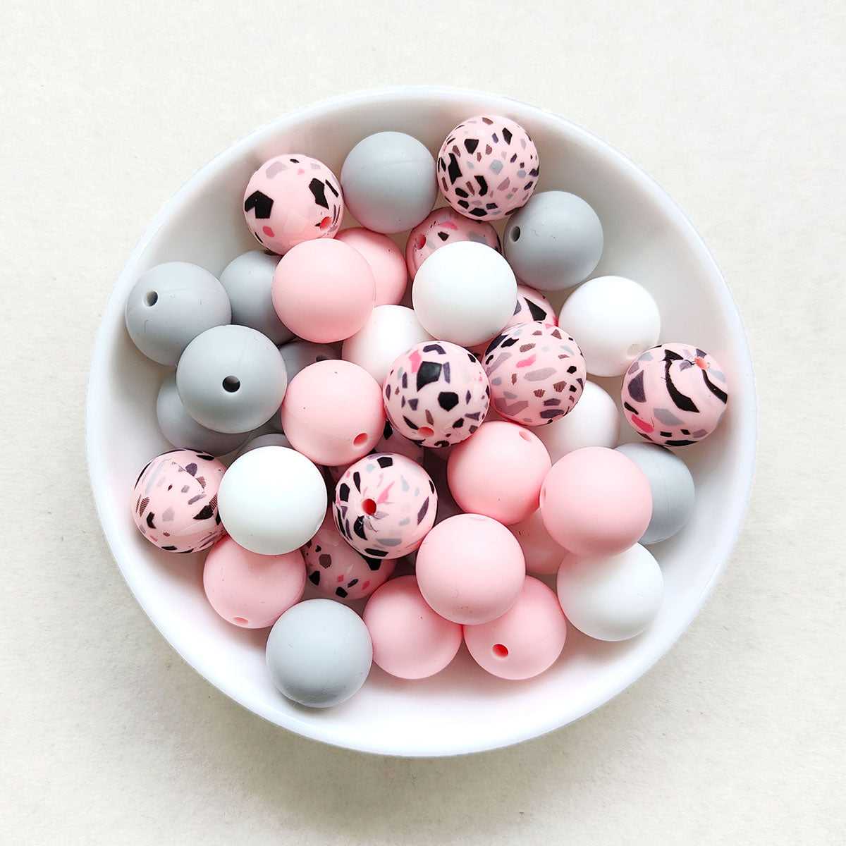 12/15mm Mix 4 Colors Round Silicone Beads