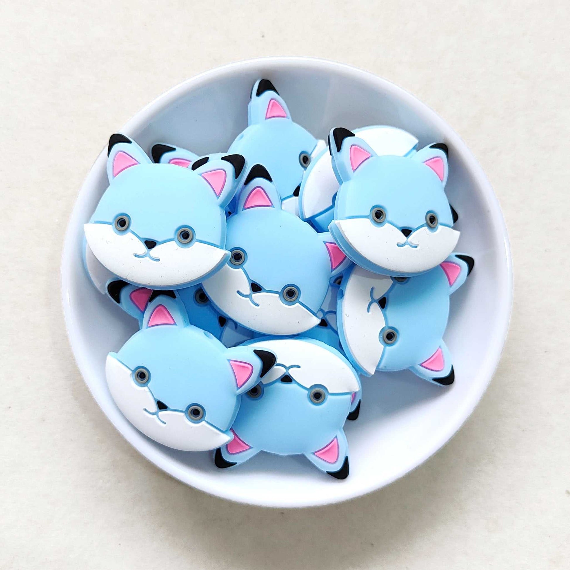 Blue - Cat Silicone Beads - 31mm