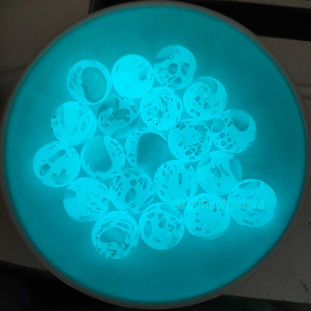 15mm Luminous Water Spot Silicone Beads - Round