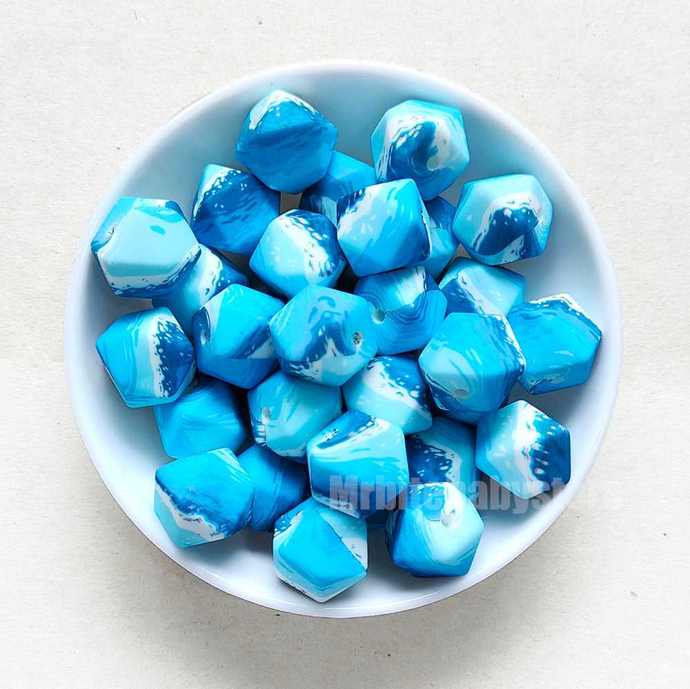 14mm Sea Wave Silicone Beads - Hexagon - #24