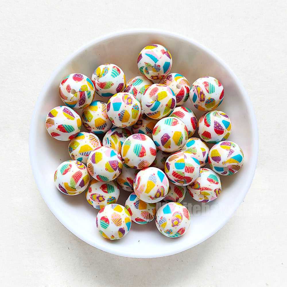 15mm Ccupcake Silicone Beads - Round - #134