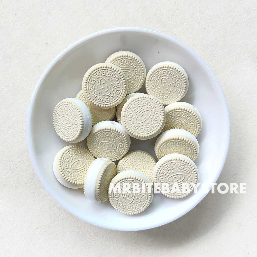 Beige Biscuits Silicone Beads
