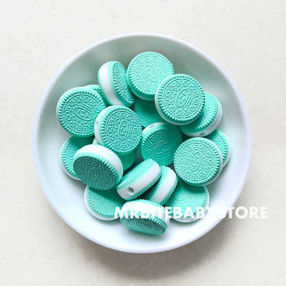 Mint Green Biscuits Silicone Beads