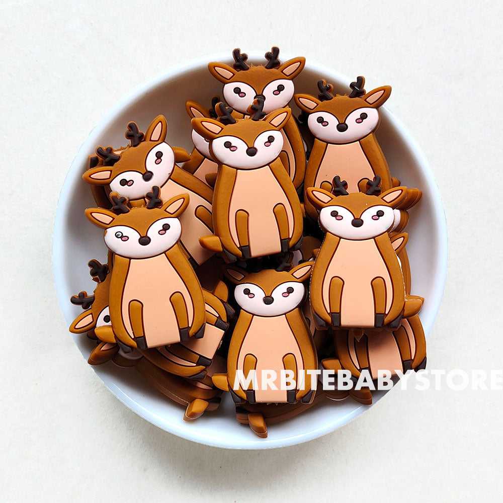 Deer Silicone Beads - 37*28mm