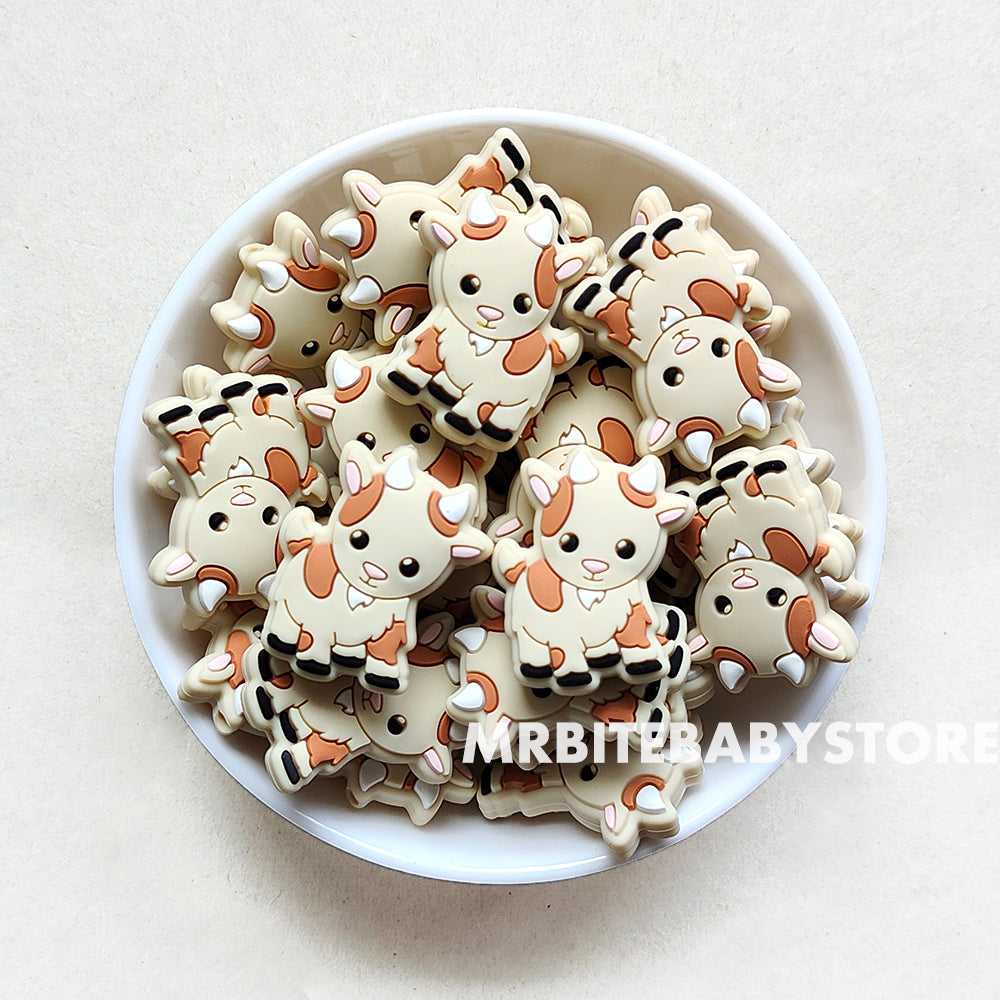 Navajo White - Goat Silicone Beads 25*30mm