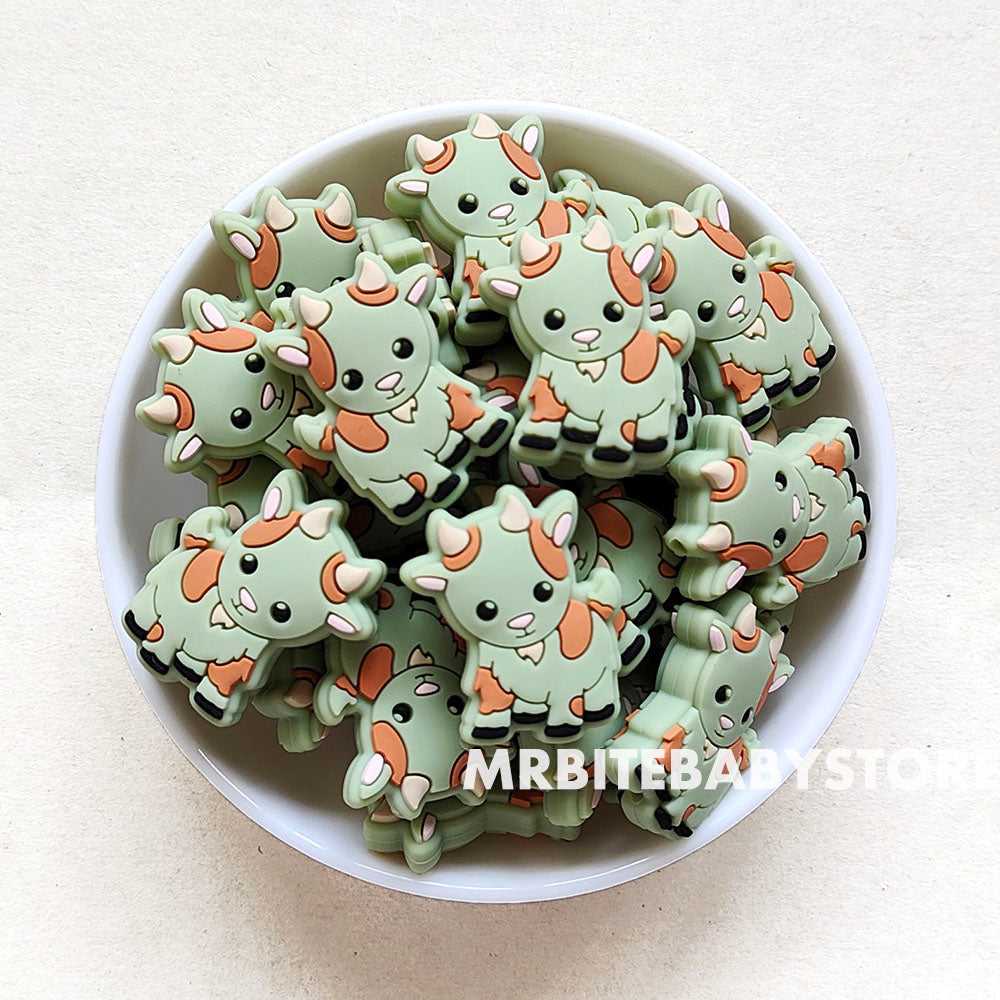 Lint - Goat Silicone Beads 25*30mm
