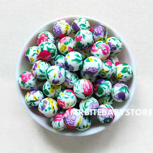 15mm Begonia Silicone Beads - Round