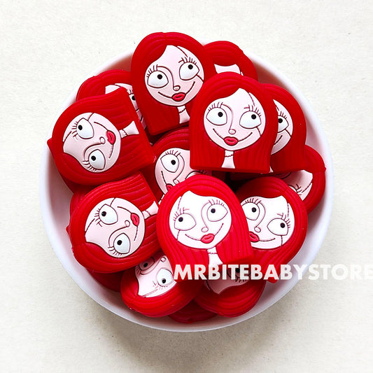 Red - Halloween Patches Doll Silicone Beads - 30*27mm