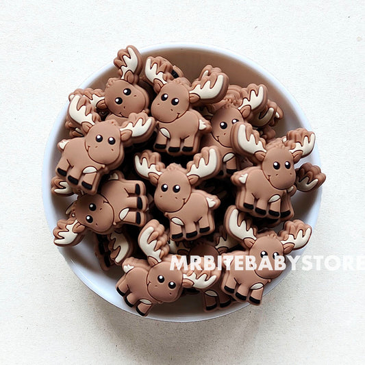 Camel - Moose Silicone Beads - 28*30mm