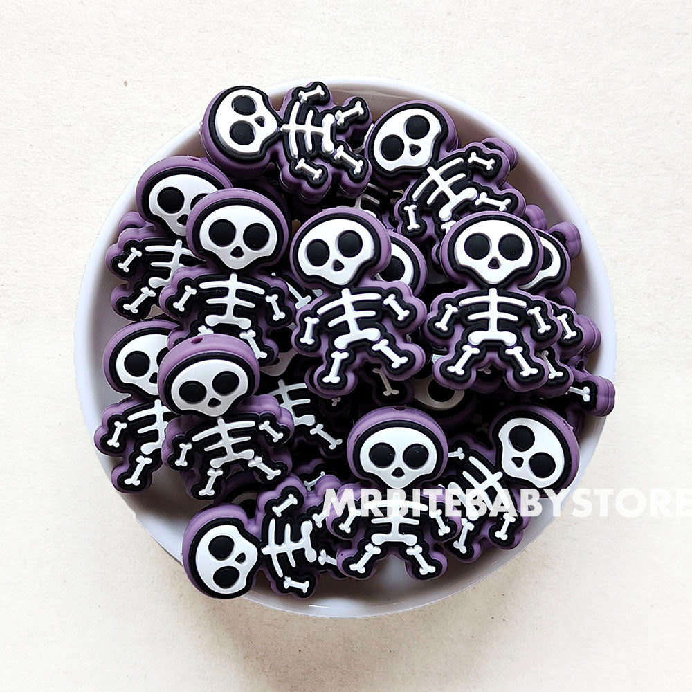 Violet - Halloween Skeleton Silicone Beads - 29*22mm